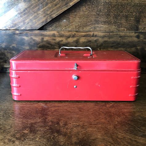 red metal box antique|vintage metal boxes.